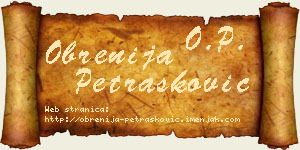 Obrenija Petrašković vizit kartica